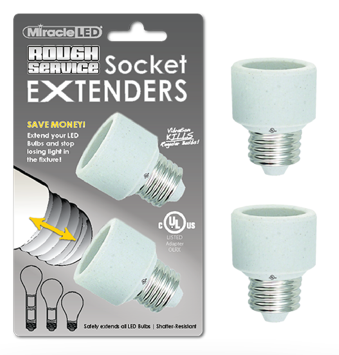 Miracle LED&reg; 1" Stackable Porcelain Socket Extender